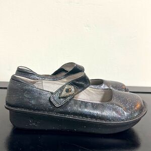 Alegria Black Leather Maryjane Shoes Sz 44